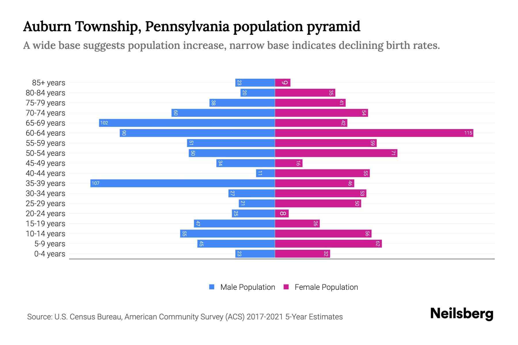 Auburn Township, Pennsylvania Population by Age 2023 Auburn Township