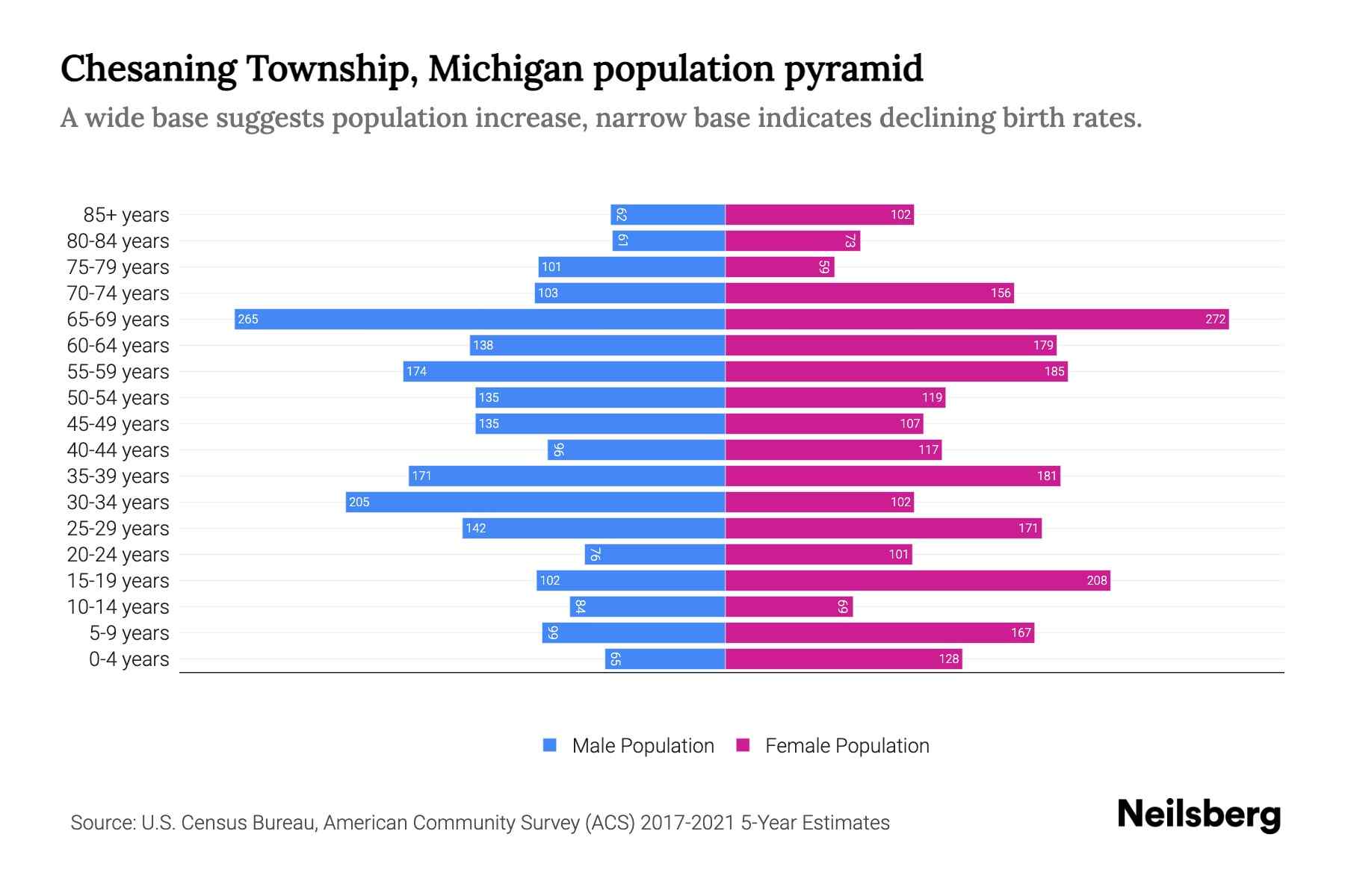 Chesaning Township, Michigan Population by Age 2023 Chesaning