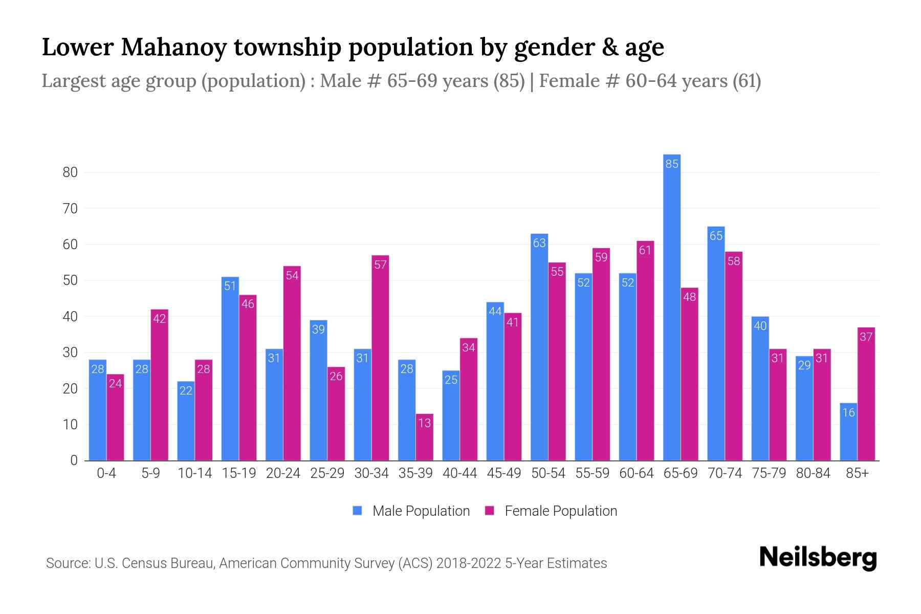 Lower Mahanoy Township, Pennsylvania Population by Gender 2024 Update