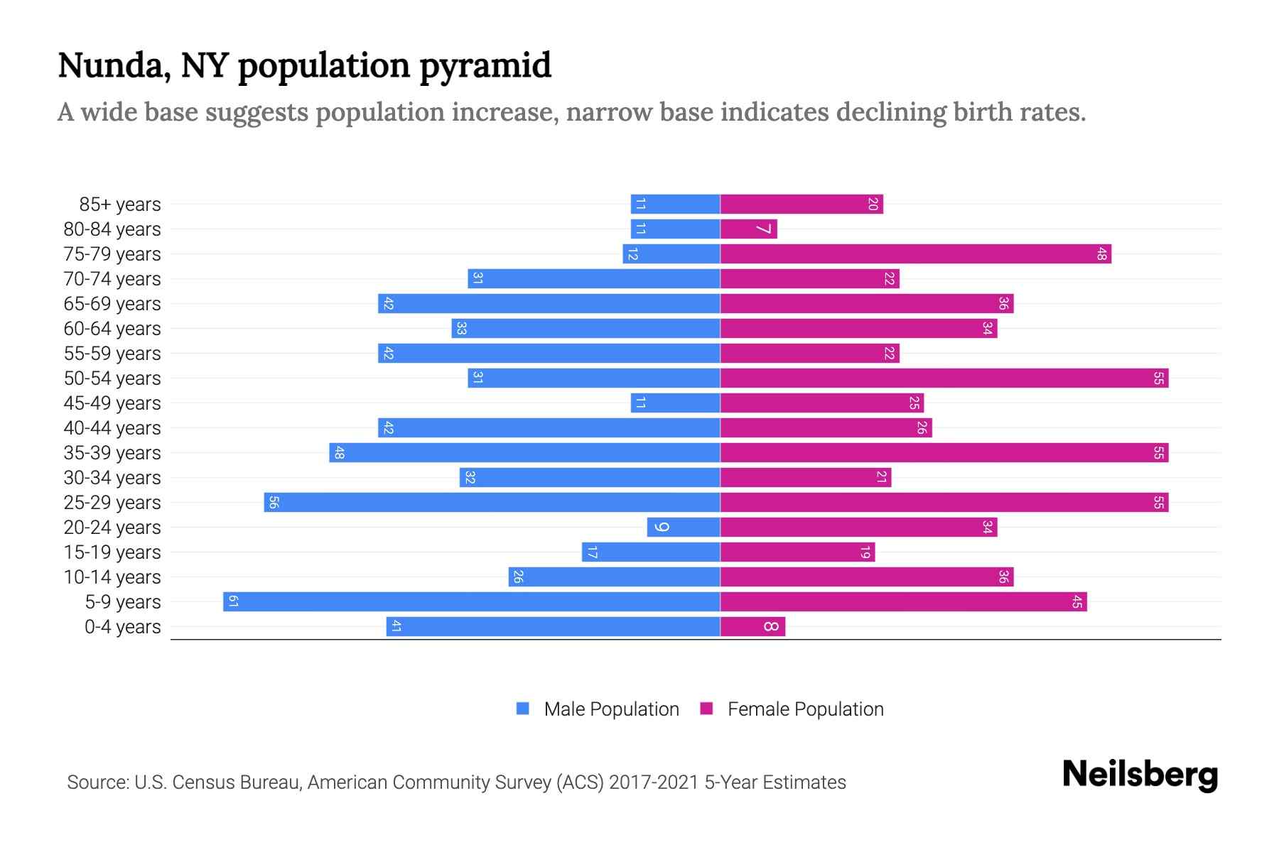 Nunda, NY Population by Age 2023 Nunda, NY Age Demographics Neilsberg