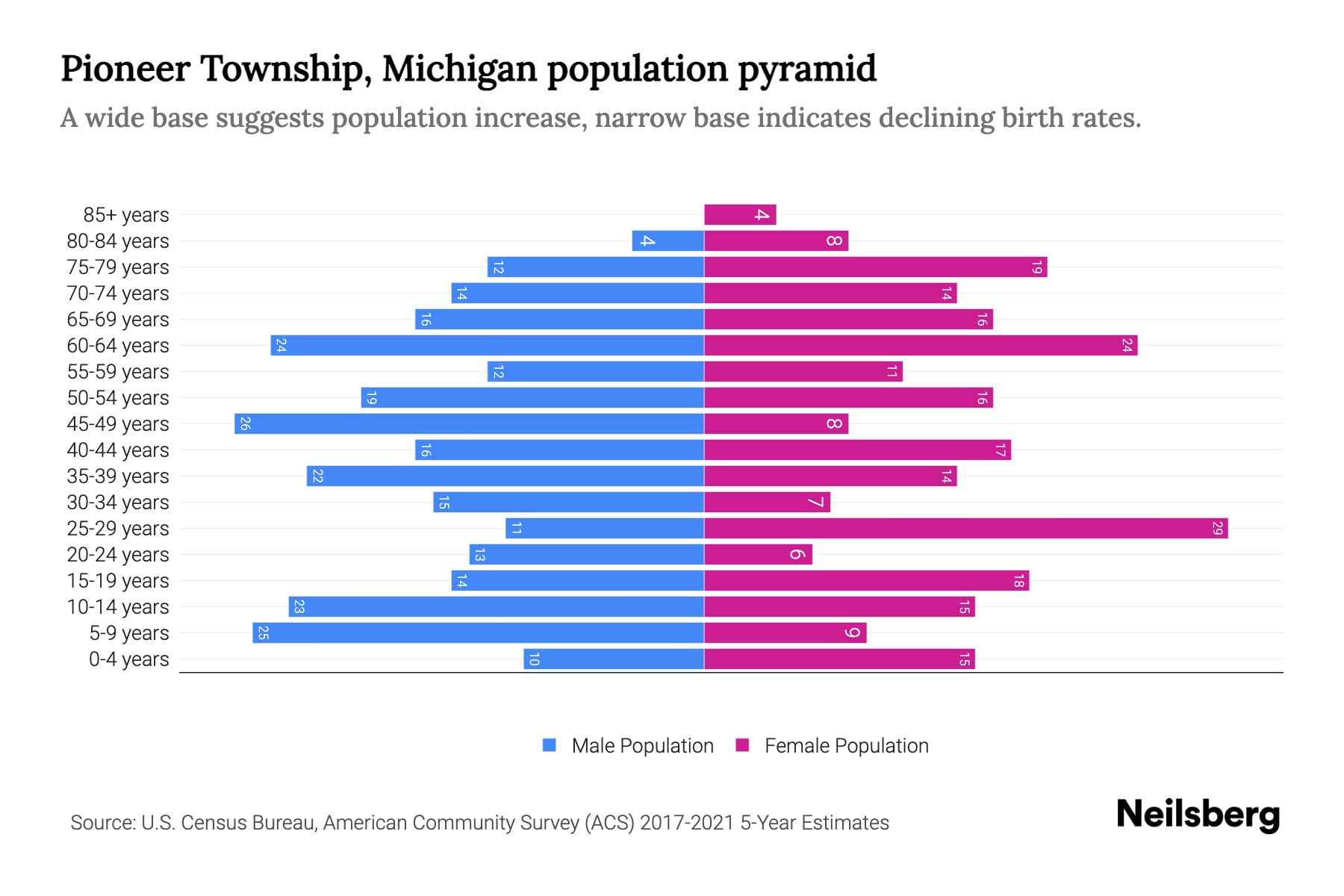 Pioneer Township, Michigan Population by Age 2023 Pioneer Township