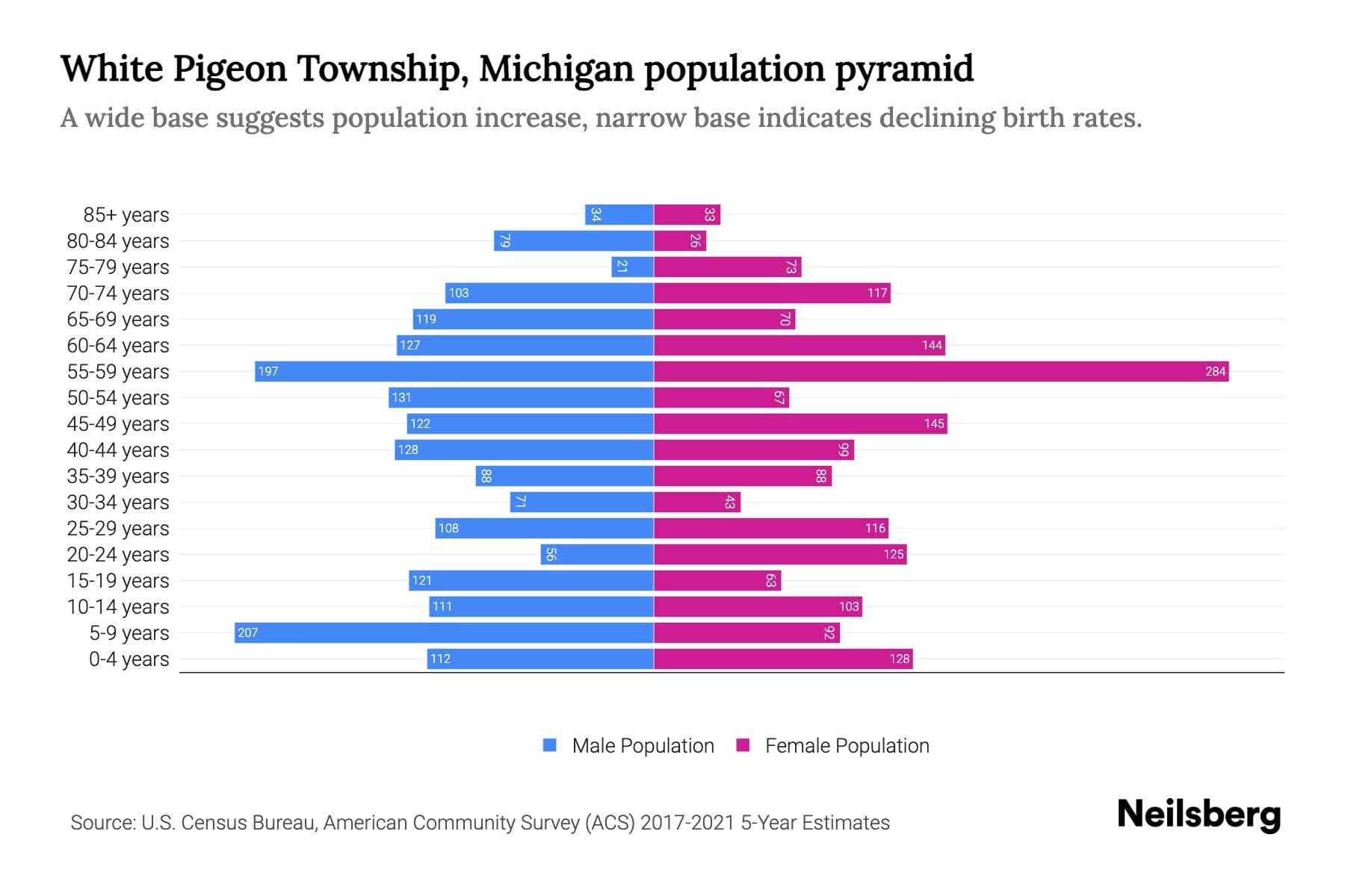 White Pigeon Township, Michigan Population by Age 2023 White Pigeon
